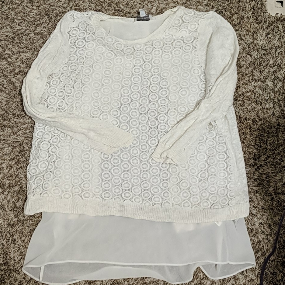 3/4 length cream sweater